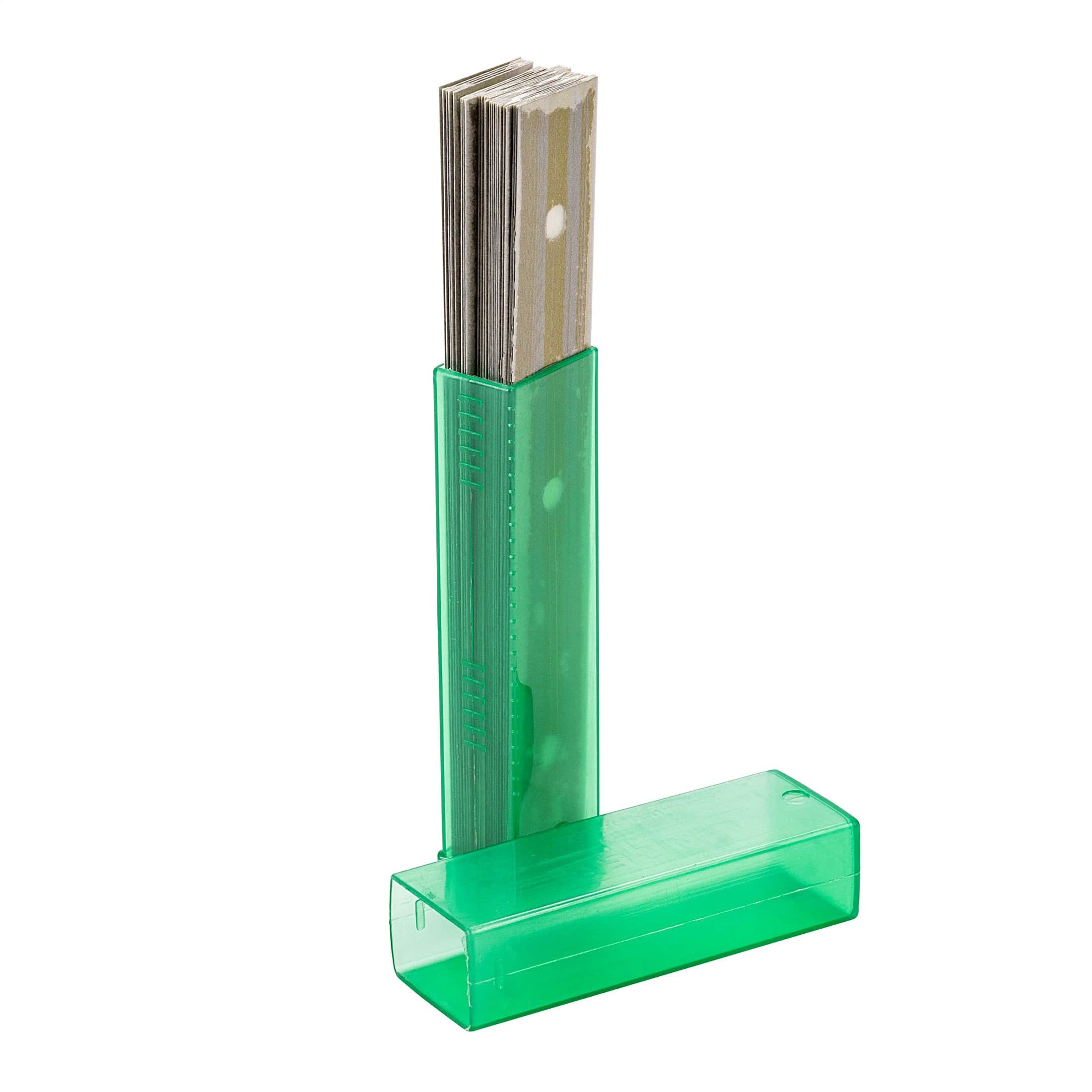 Unger ErgoTec® carbon steel blades for professional window cleaning scrapers designed for removing tough dirt, paint, and debris from glass surfaces during commercial window cleaning.